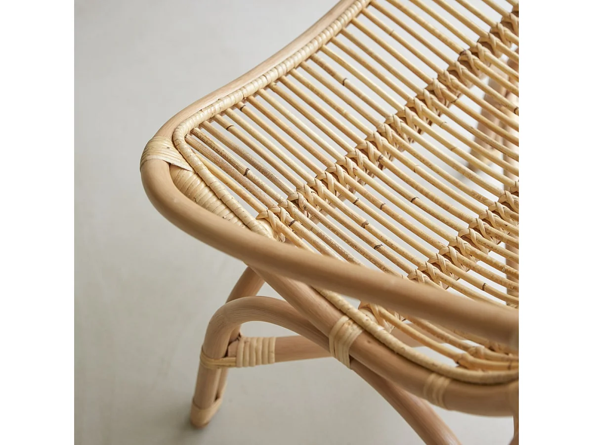 sedia seduta poltrona rattan  soggiorno vintage naturale veranda design, 1 posto