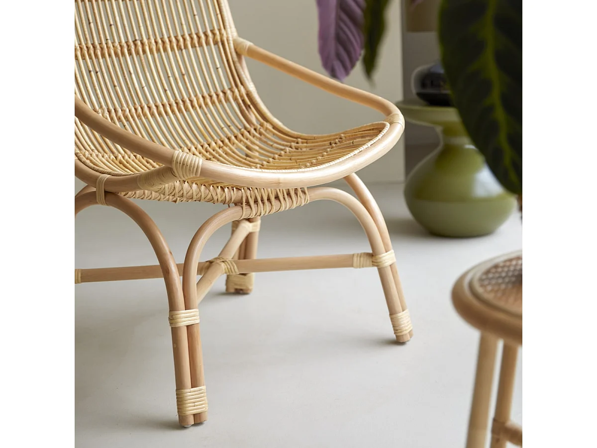 sedia seduta poltrona rattan  soggiorno vintage naturale veranda design, 1 posto