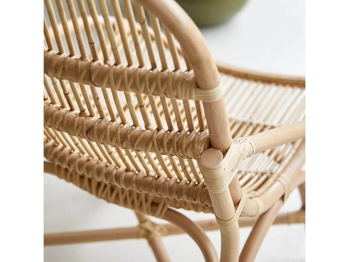 sedia seduta poltrona rattan  soggiorno vintage naturale veranda design, 1 posto