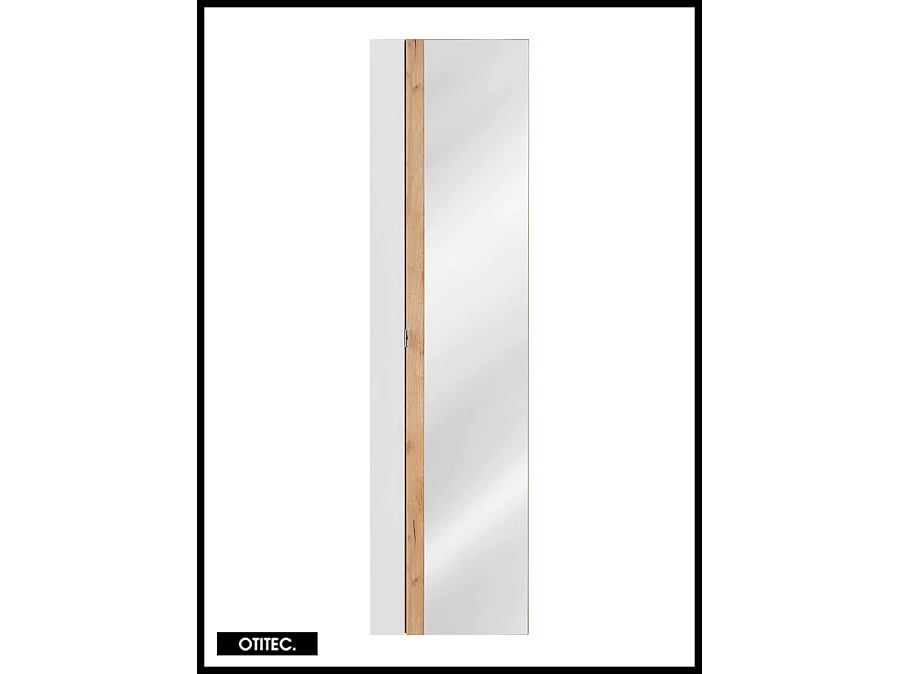 Colonne de salle de bain de 170 cm - Blanc - 1 porte - Avec Miroir - LISOA