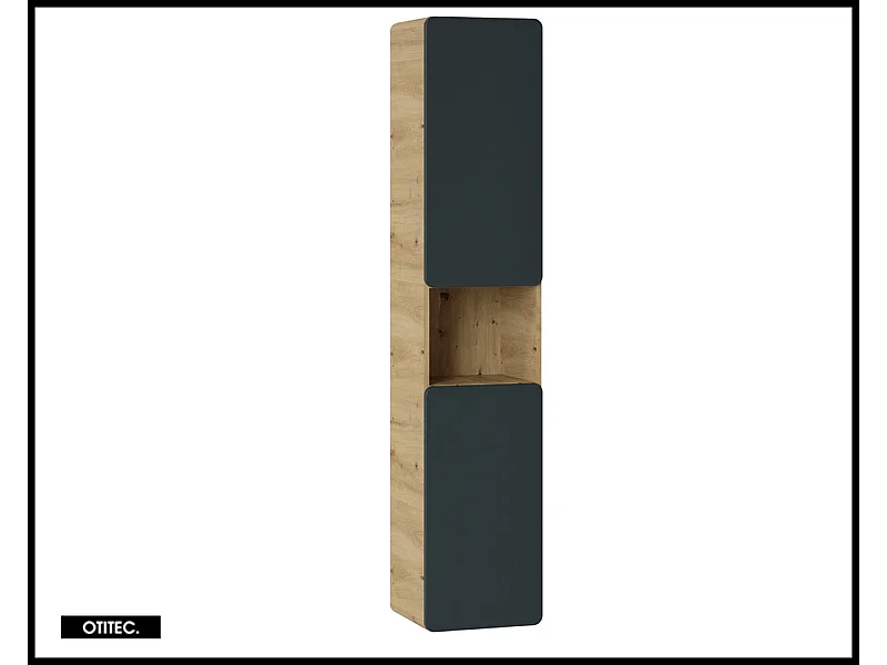 Colonne de salle de bain de 187 cm - Gris - 2 portes - PASTI COSMOS