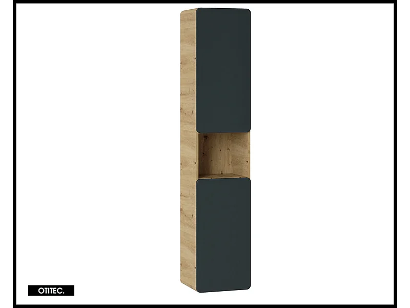 Colonne de salle de bain de 187 cm - Gris - 2 portes - PASTI COSMOS