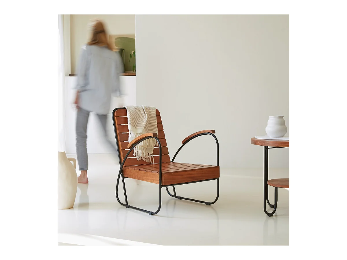 Fauteuil en bois d'acacia Key Wood, 1 place