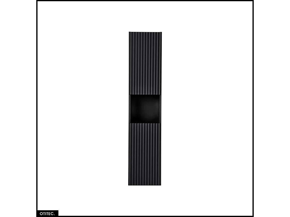 Colonne de salle de bain - 140 cm - Noir - 2 portes - VOLTA