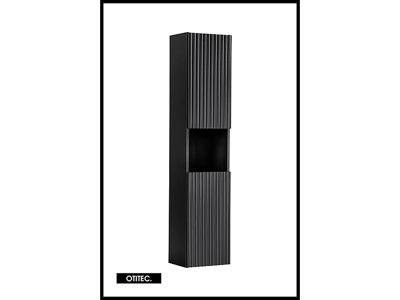 Colonne de salle de bain - 140 cm - Noir - 2 portes - VOLTA