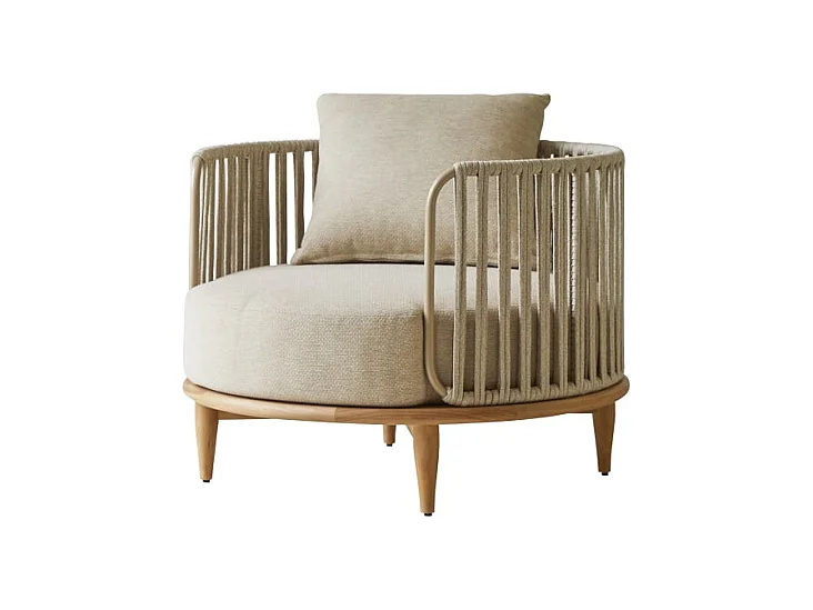 Sessel Ezra aus massivem Teakholz, Einsitzer