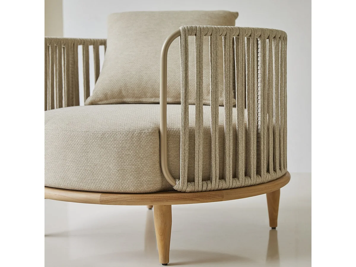 Sessel Ezra aus massivem Teakholz, Einsitzer