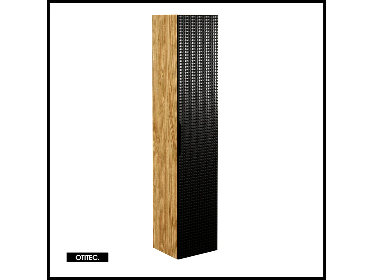 Colonne de salle de bain - 170 cm - Noir - 1 porte - SETTA