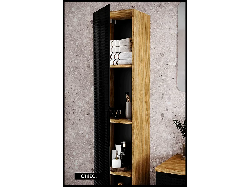 Colonne de salle de bain - 170 cm - Noir - 1 porte - SETTA