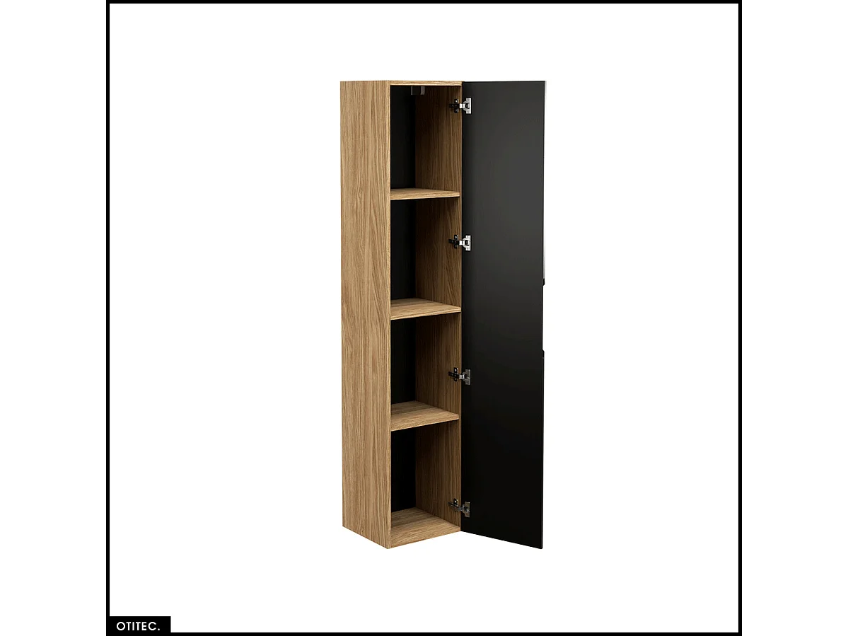 Colonne de salle de bain - 170 cm - Noir - 1 porte - SETTA