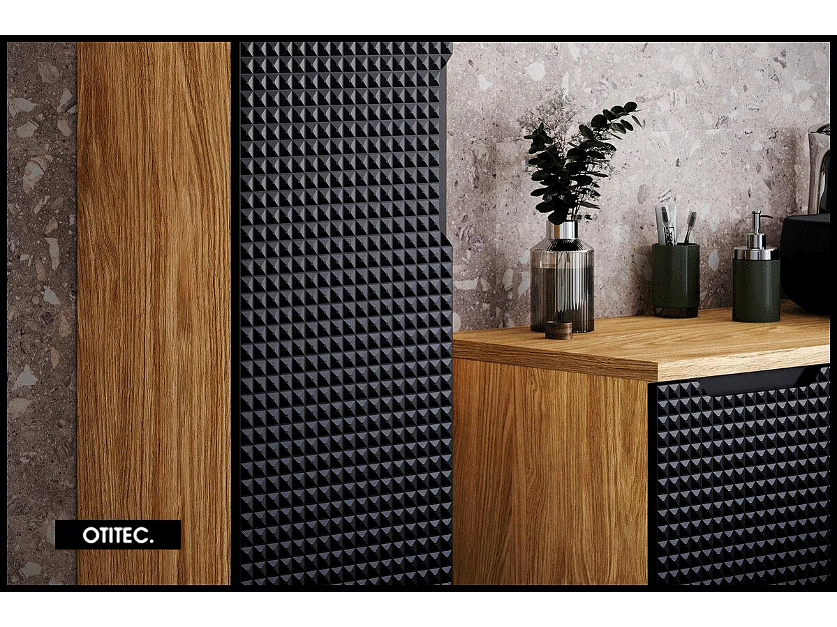 Colonne de salle de bain - 170 cm - Noir - 1 porte - SETTA