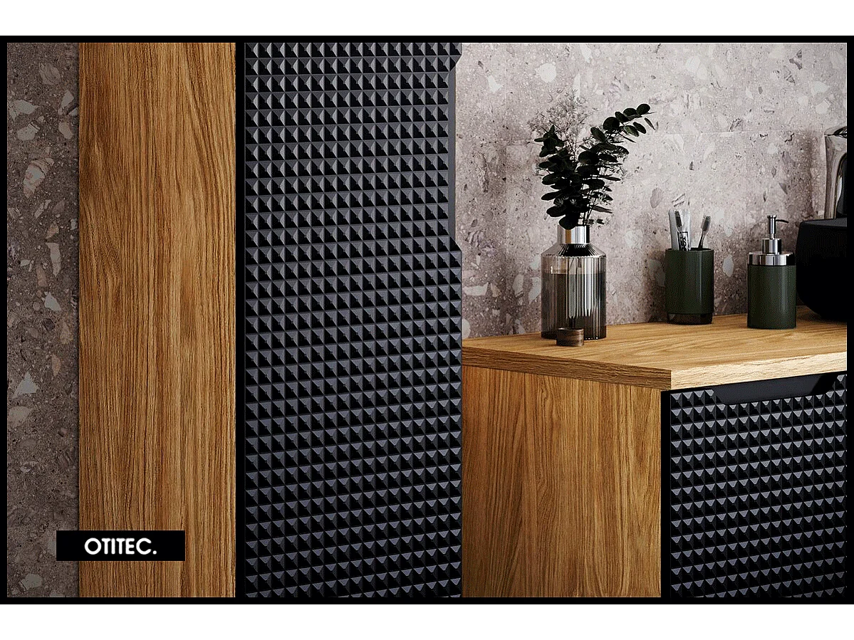 Colonne de salle de bain - 170 cm - Noir - 1 porte - SETTA