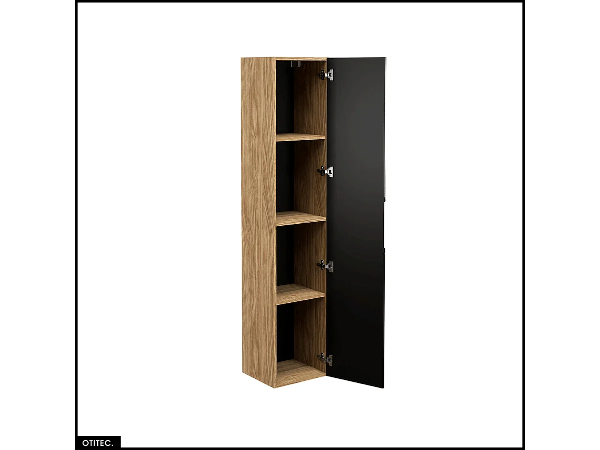 Colonne de salle de bain - 170 cm - Noir - 1 porte - SETTA