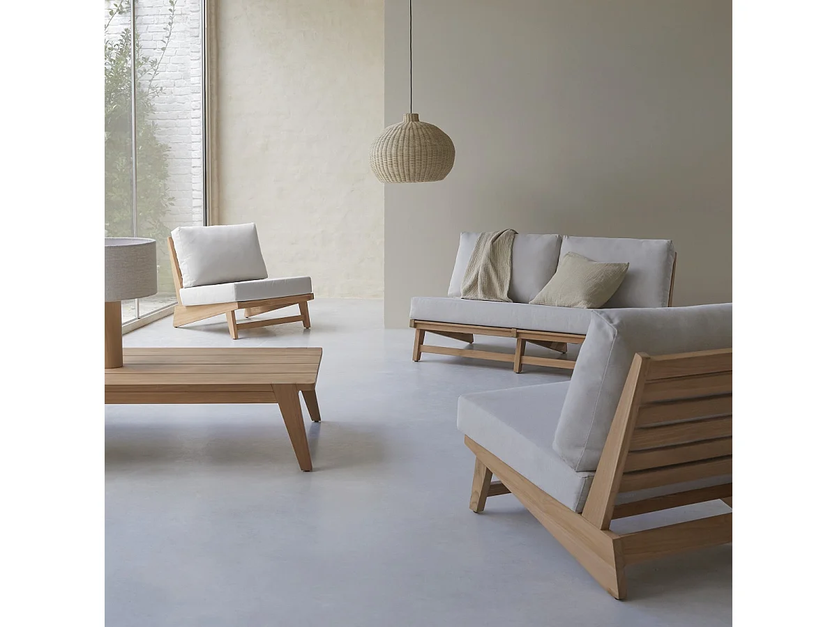 Poltrona in legno di teak massello Olia, 1 posto