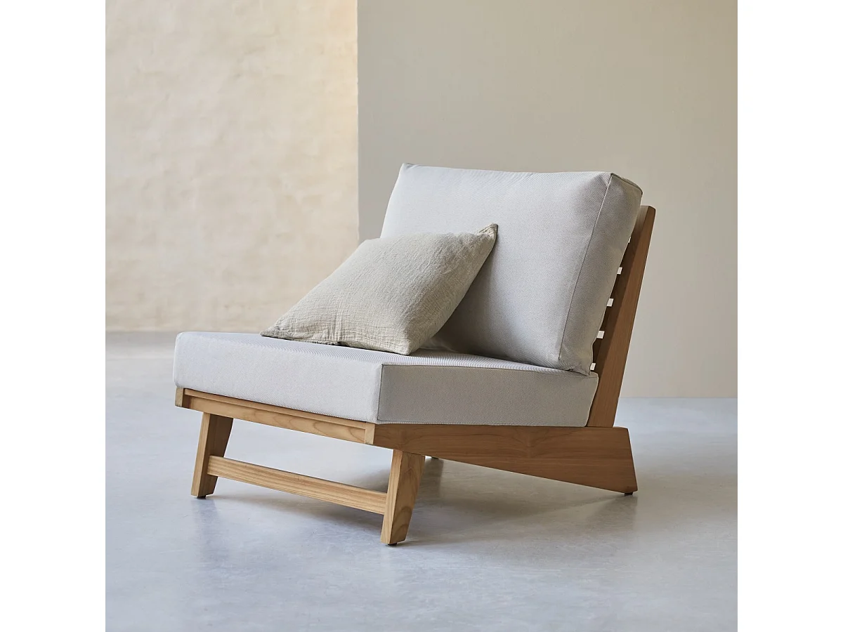 Poltrona in legno di teak massello Olia, 1 posto