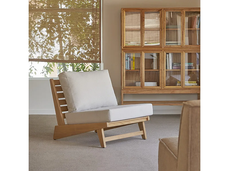 Fauteuil en bois de teck massif Olia, 1 place