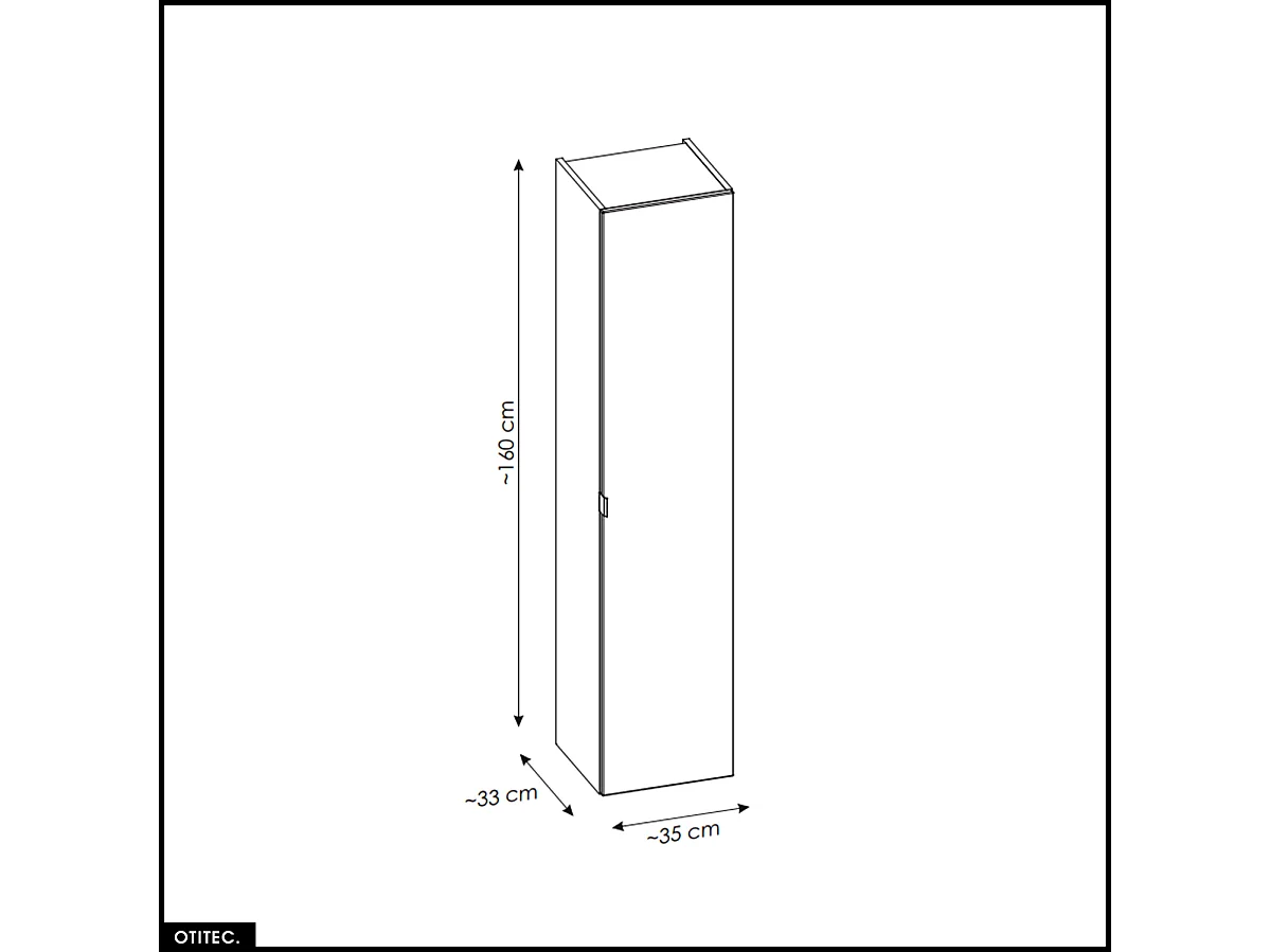 Colonne de salle de bain - 35 x 160 cm - 1 porte - 2 tiroirs - BOLD OAK