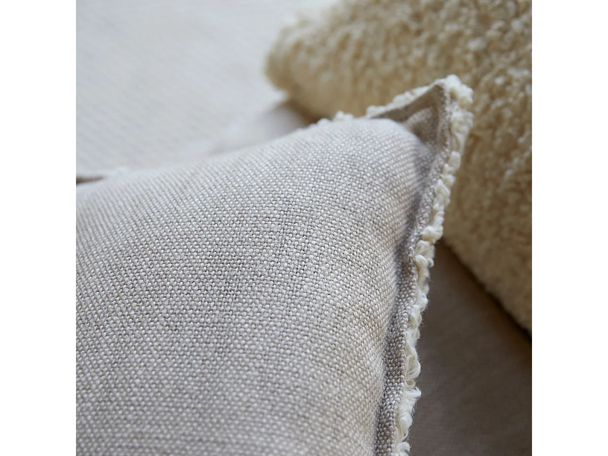 Sessel Woodnest mit massivem Eichenholzgestell und Leinenbezug ,1-Sitz