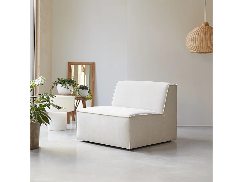 Chauffeuse modulable Dario en tissu beige