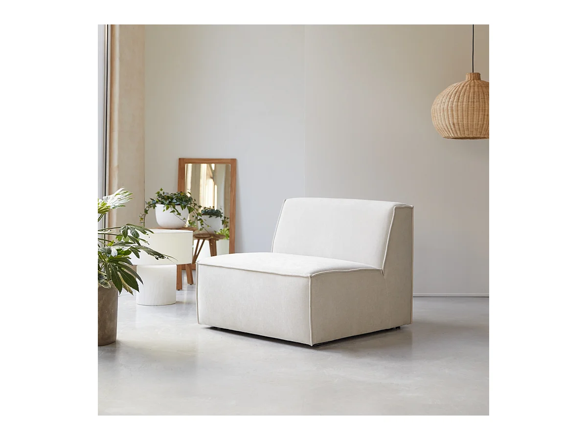 Chauffeuse modulable Dario en tissu beige