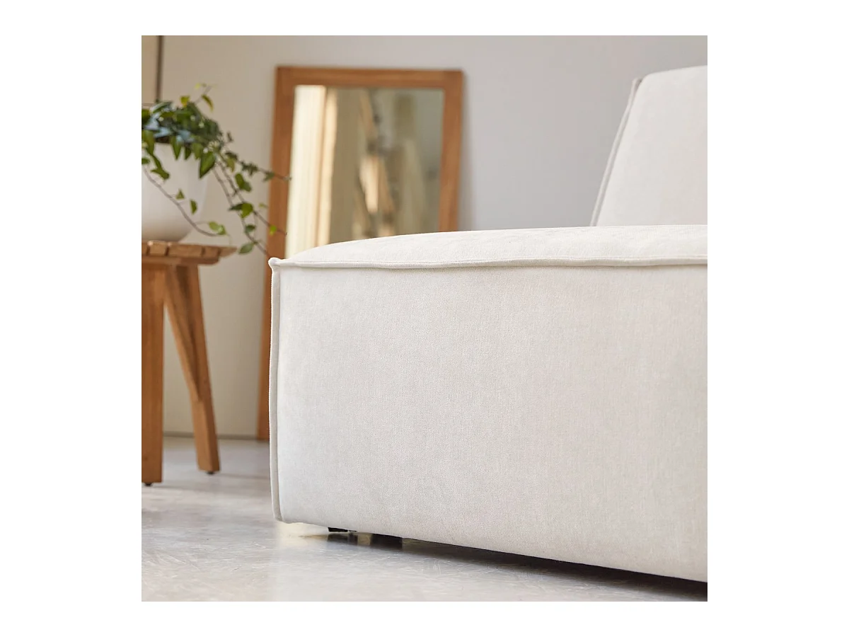 Chauffeuse modulable Dario en tissu beige