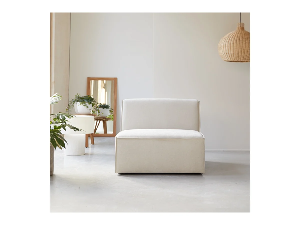 Chauffeuse modulable Dario en tissu beige