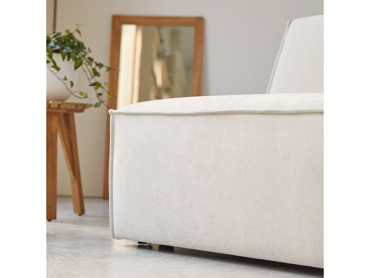 Poltrona modulabile Dario in tessuto beige