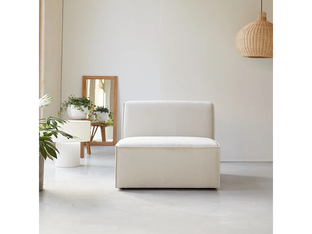 Poltrona modulabile Dario in tessuto beige