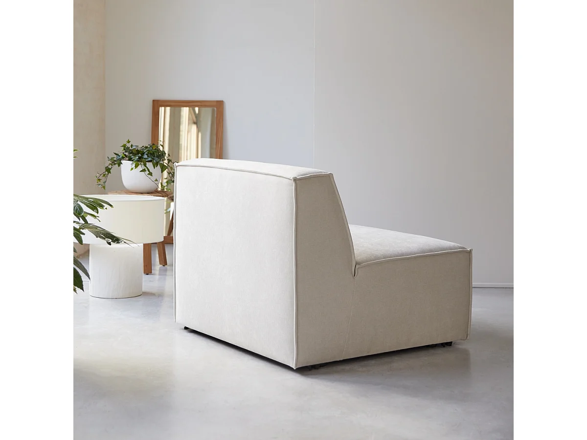 Poltrona modulabile Dario in tessuto beige