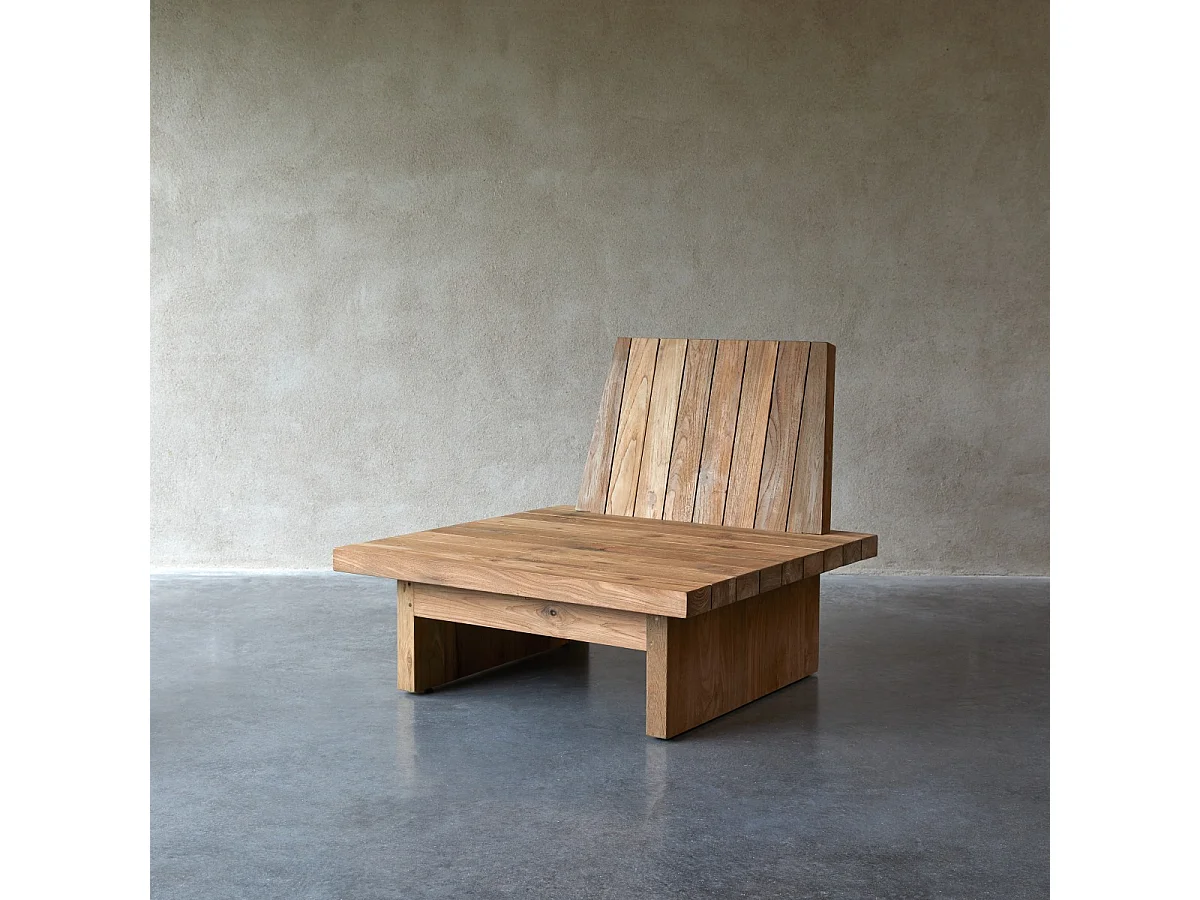 Fauteuil en bois de teck recyclé Joaquin, 1 place