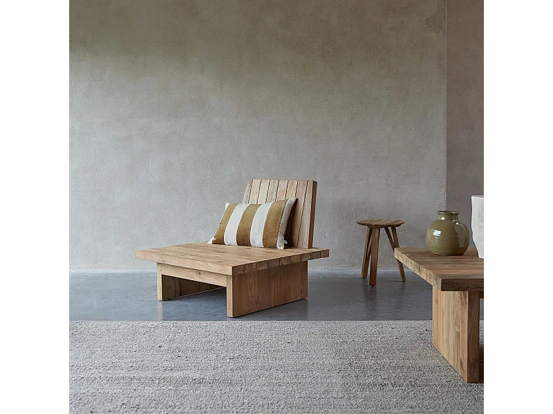 Fauteuil en bois de teck recyclé Joaquin, 1 place