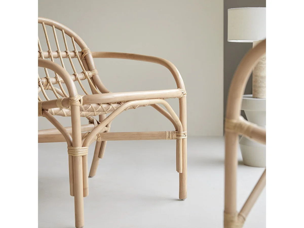 Stuhl aus Rattan natur Naturfaser klassisch Rattanmöbel neu Tikamoon ,1-Sitz