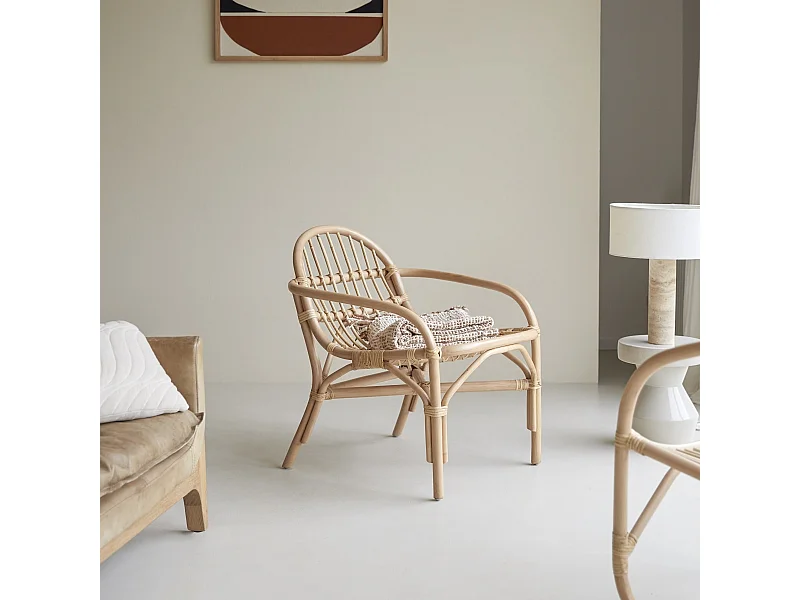 Stuhl aus Rattan natur Naturfaser klassisch Rattanmöbel neu Tikamoon ,1-Sitz