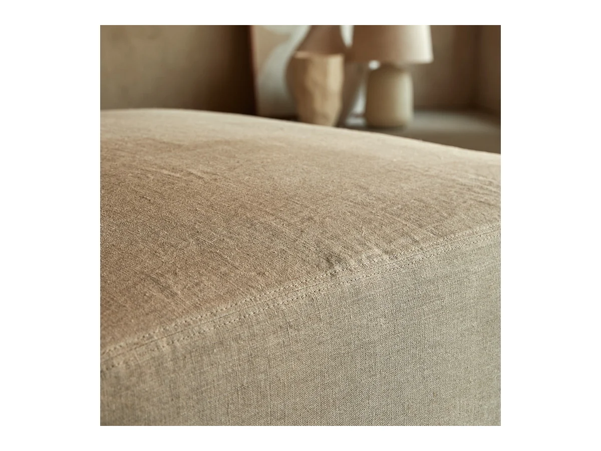 Poltrona bassa modulabile Nils in lino naturale, 1 posto