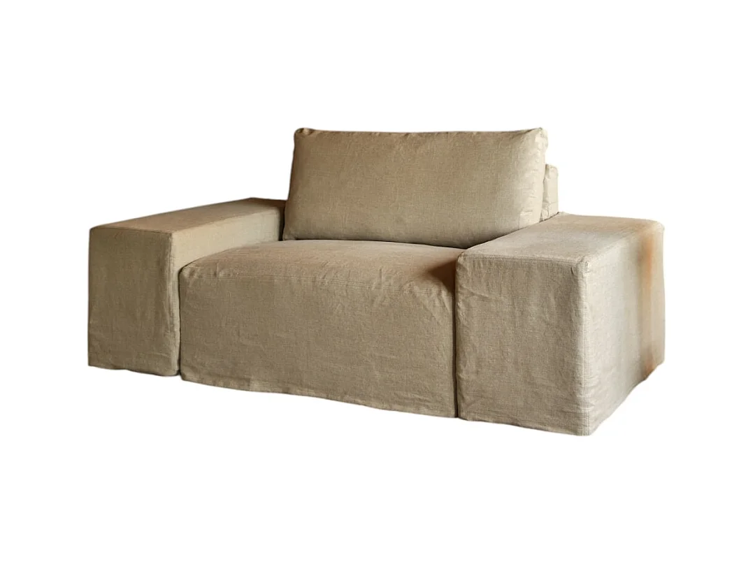 Poltrona modulabile in lino naturale, 1 posto