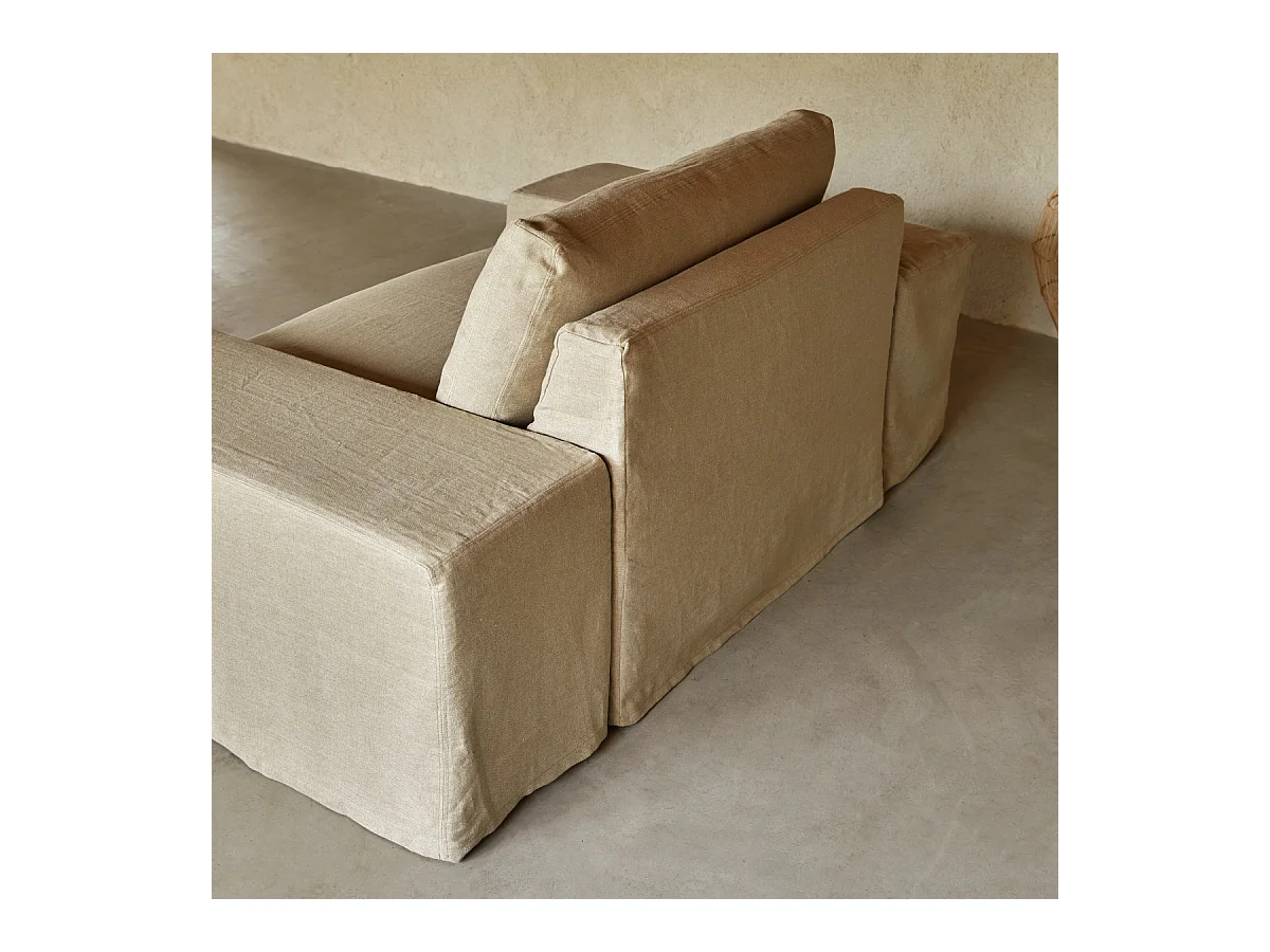 Poltrona modulabile in lino naturale, 1 posto