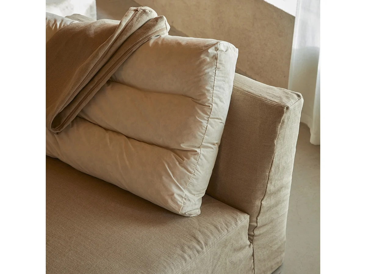 Poltrona modulabile in lino naturale, 1 posto