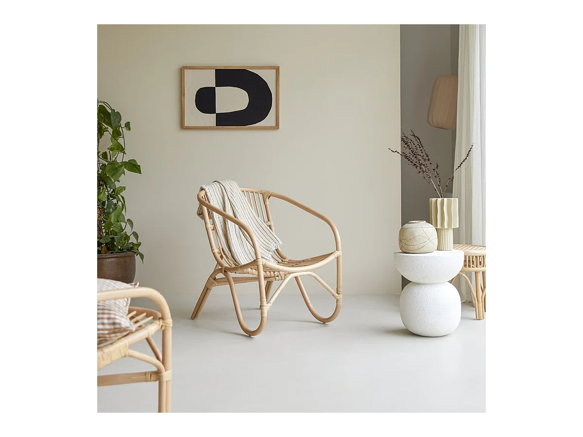 Chaise en rotin Mutine naturel, 1 place