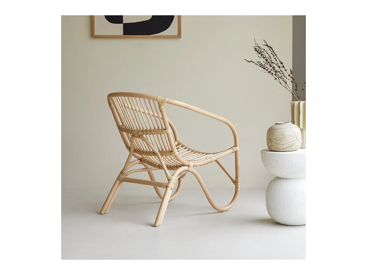 Chaise en rotin Mutine naturel, 1 place