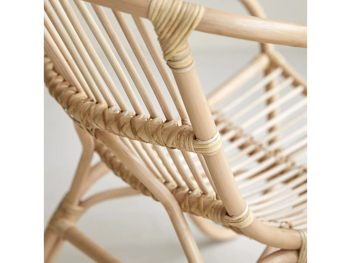 Sessel aus Rattan Natur Vintage Wohnzimmer Wintergarten neu Tikamoon ,1-Sitz