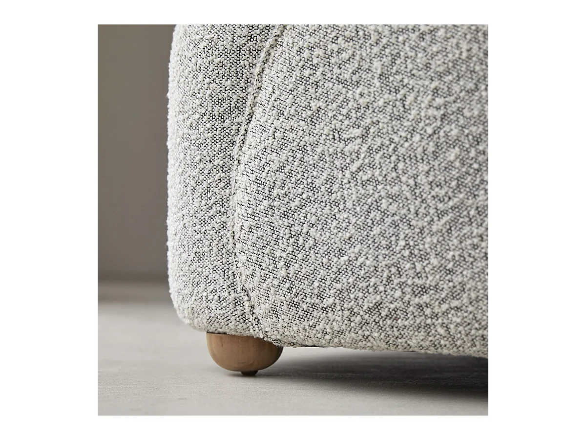 Fauteuil Soren 1 place en acacia massif et tissu gris