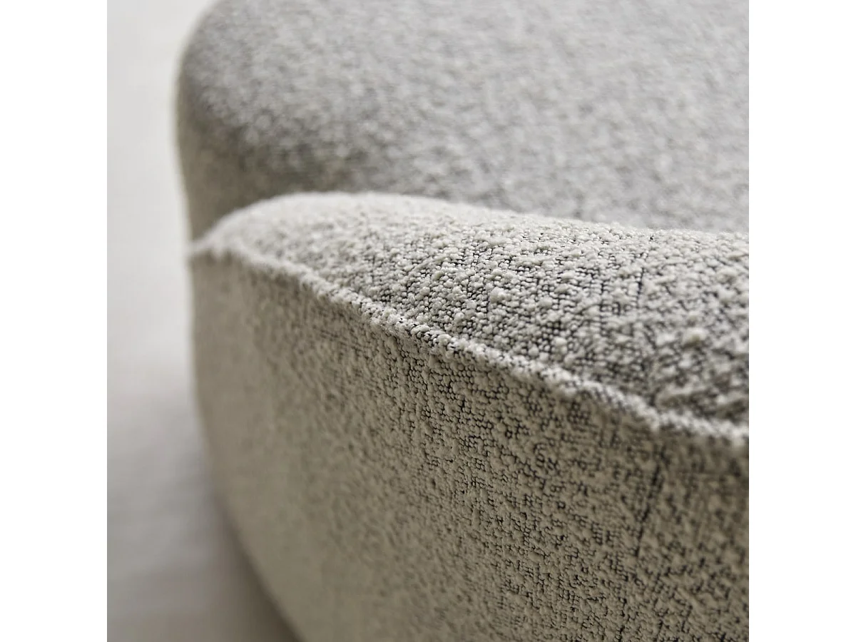 Fauteuil Soren 1 place en acacia massif et tissu gris