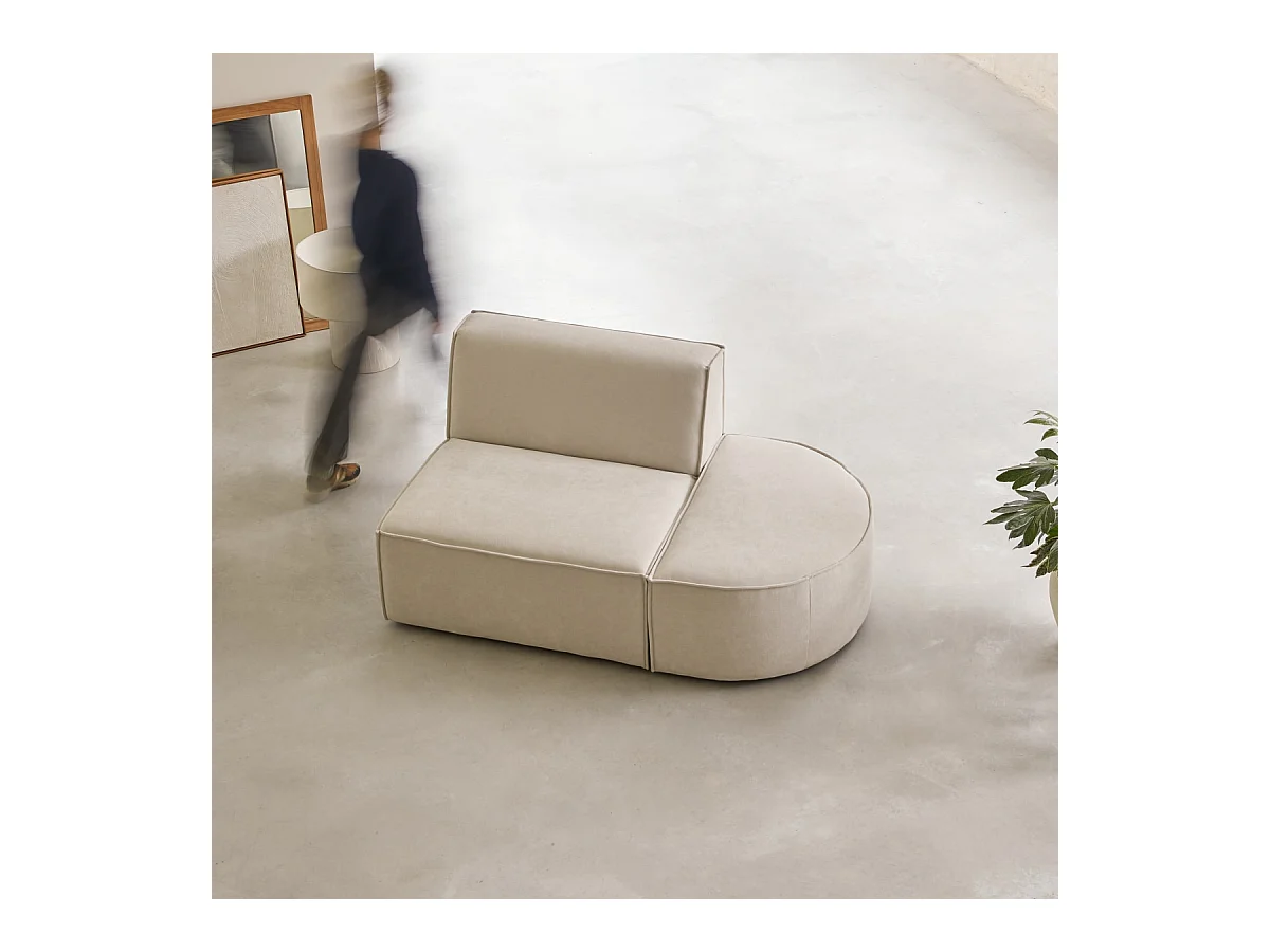 Poltrona lounge modulabile Dario in tessuto beige