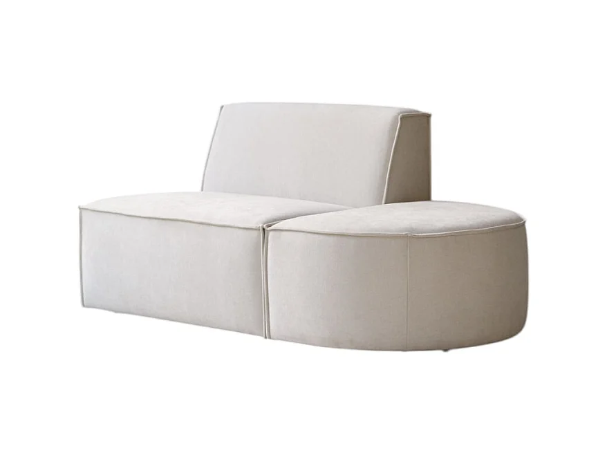 Poltrona lounge modulabile Dario in tessuto beige
