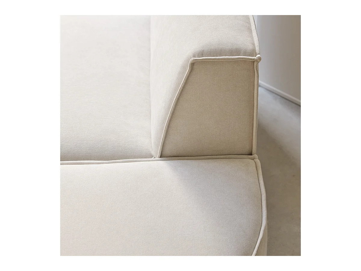 Poltrona lounge modulabile Dario in tessuto beige