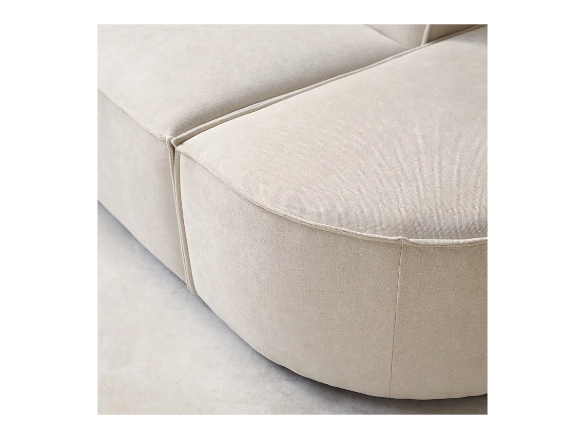 Poltrona lounge modulabile Dario in tessuto beige