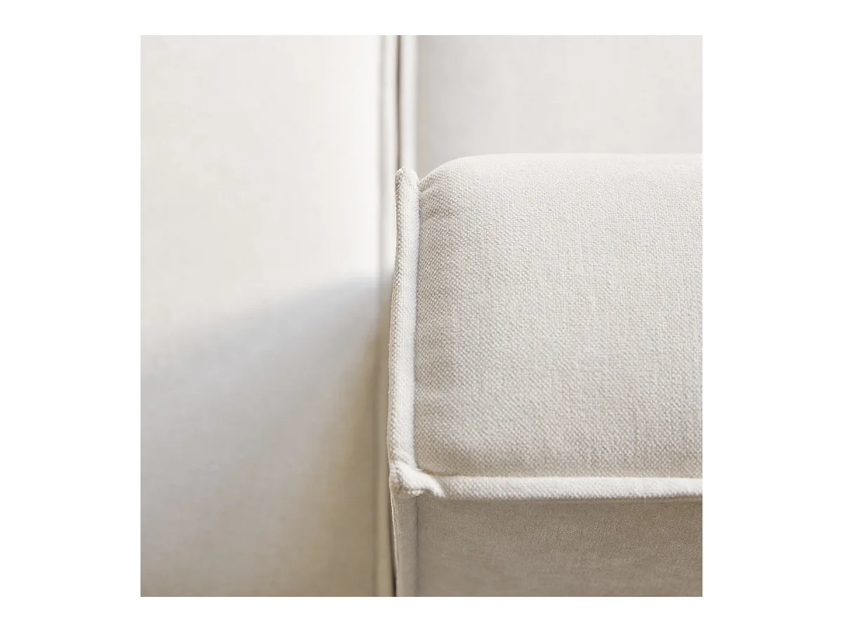 Poltrona lounge modulabile Dario in tessuto beige