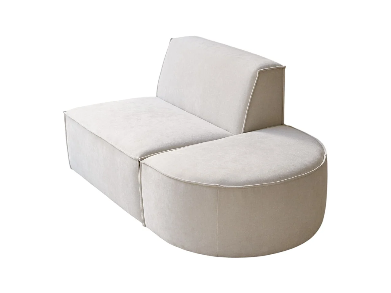 Poltrona lounge modulabile Dario in tessuto beige