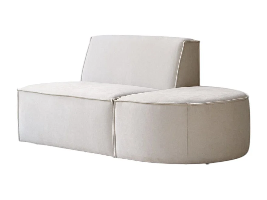 Lounge-Modulsessel Dario mit beigefarbenem Stoffbezug