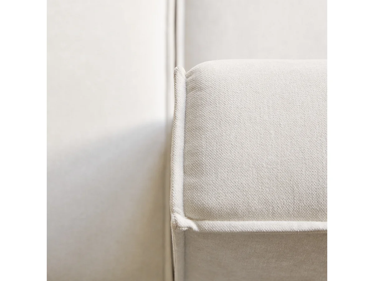 Lounge-Modulsessel Dario mit beigefarbenem Stoffbezug